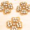 6 Pieces 1.5" Gold Rhinestone Flower Applique Patch Iron On Beaded Embellishment Craft